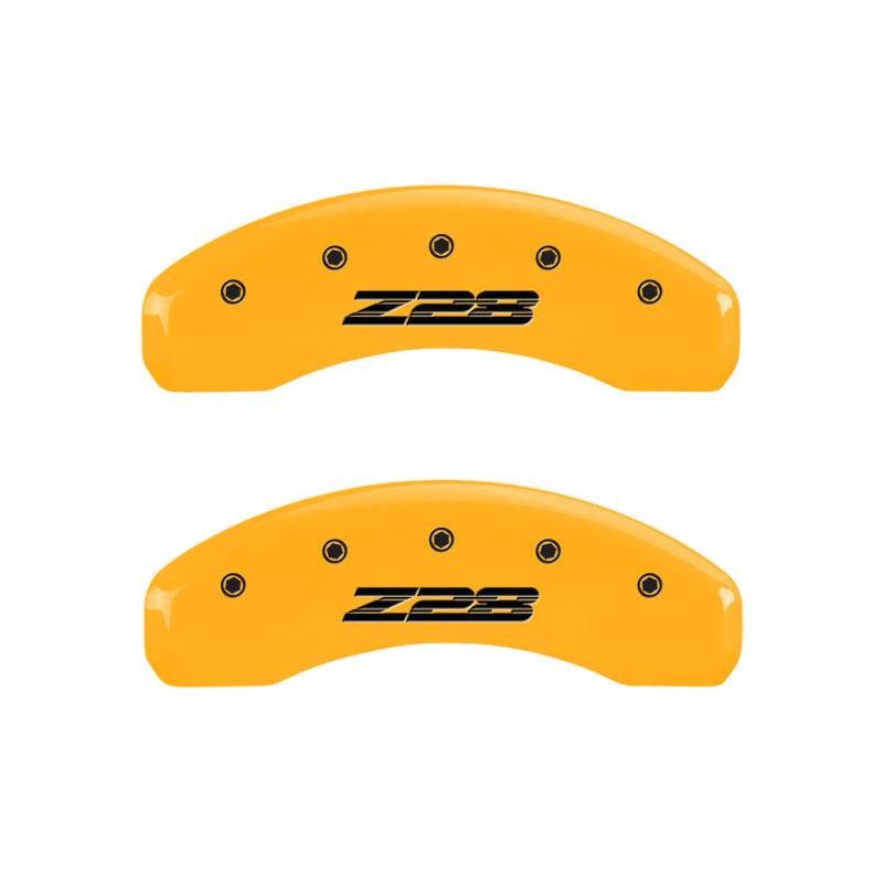Couvre-étriers MGP 4 gravés à l'avant Gen 5/Camaro gravés à l'arrière Gen 5/Z28 finition jaune noir ch