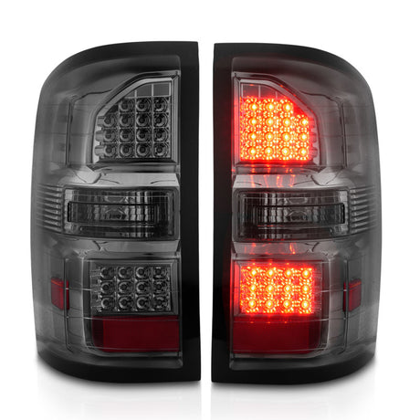 Feux arrière à LED ANZO 2014-2018 GMC Sierra Boîtier noir Lentille fumée
