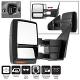xTune Ford F150 07-14 Power Heated Amber LED Signal Telescoping Mirror Left MIR-FF15007S-PWH-AM-L