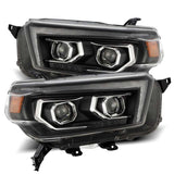 Phares de projecteur AlphaRex 10-13 Toyota 4Runner PRO-Series Style planche Noir avec signal Seq/DRL