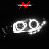 ANZO 2008-2015 Mitsubishi Lancer Projector Headlights w/ Halo Black (CCFL)