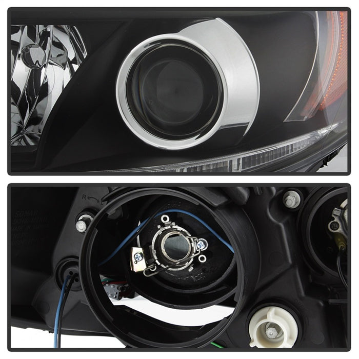 Phares de projecteur Spyder 2015-2017 Toyota Sienna - DRL LED - Noir PRO-YD-TSEN15-DRL-BK