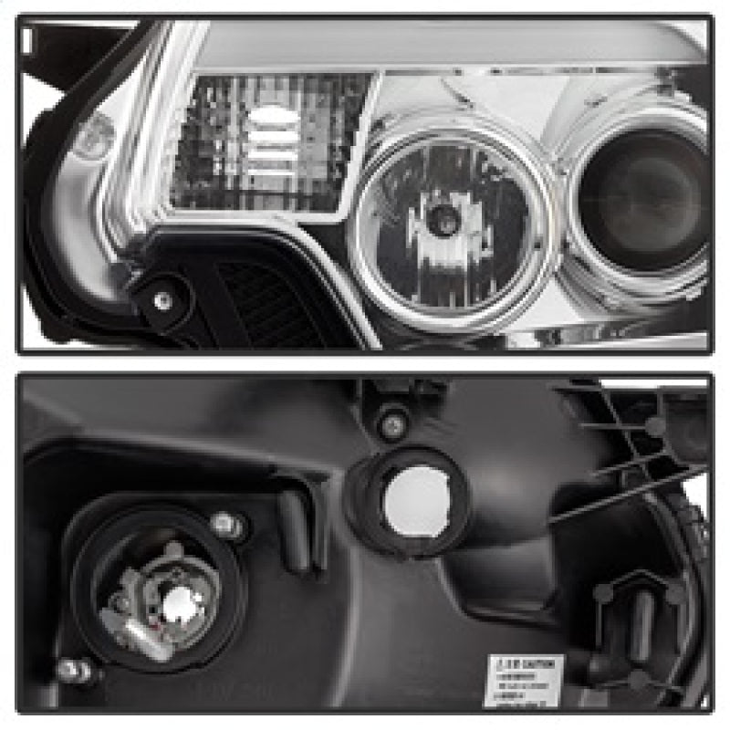 Phares de projecteur Spyder Toyota Tacoma 12-16 Barre lumineuse DRL Chrome PRO-YD-TT12-LBDRL-C