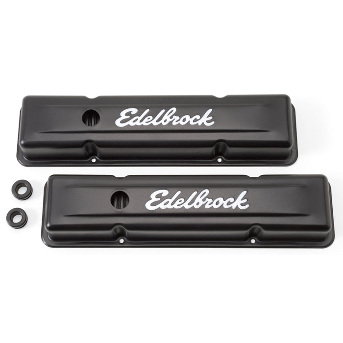 Couvercle de soupape Edelbrock Signature Series Chevrolet 1959-1986 262-400 CI V8 Low Black