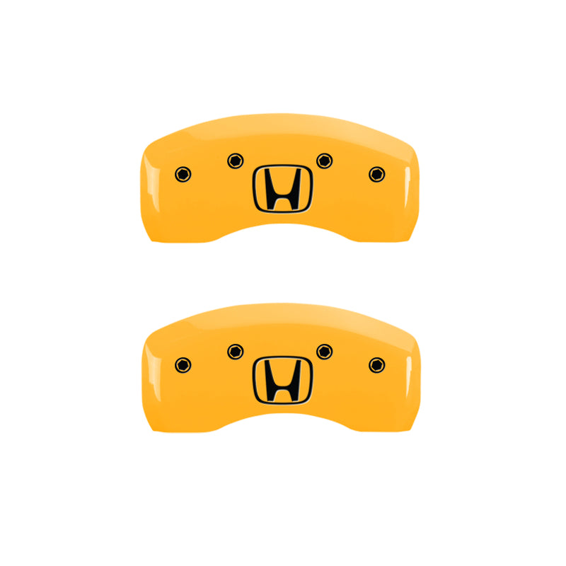 MGP 4 Caliper Covers Engraved Front Honda Rear H Logo Yellow Finish Black Char 2004 Honda Pilot