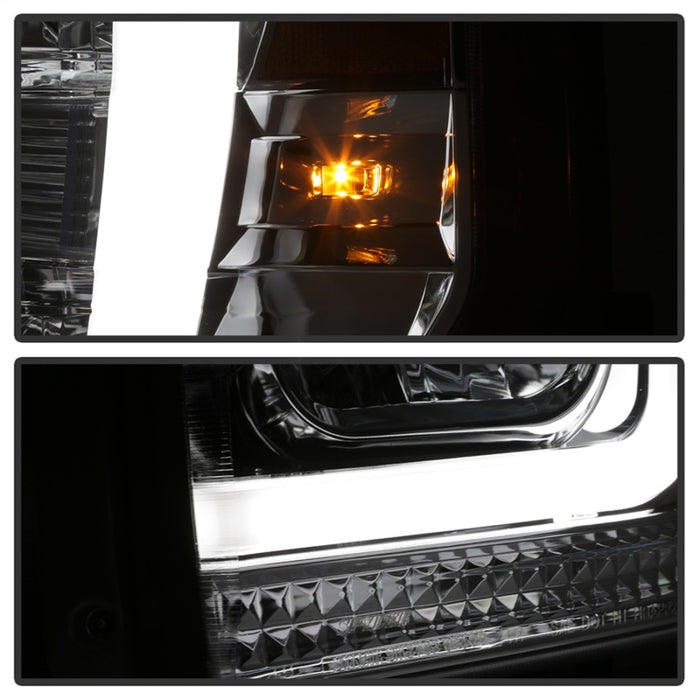 Phares de projecteur DRL à barre lumineuse Spyder 08-10 Ford F-250 Super Duty V2 - Chrm (PRO-YD-FS08V2-LB-C)