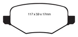 EBC 11-14 Ford Edge 2.0 Turbo Greenstuff Rear Brake Pads