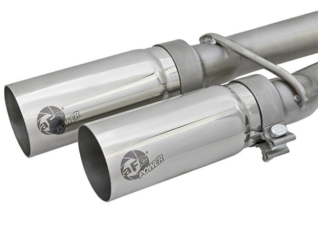 Échappement arrière de catalyseur aFe POWER Rebel Series 2-1/2 po 409 SS avec embouts polis 16-17 Nissan Titan V8 5,6 L