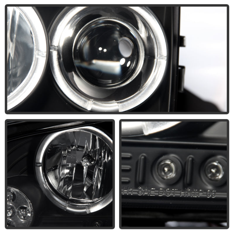 Phares de projecteur Spyder Dodge Charger 06-10 Halogène-LED Halo LED Blk Smke PRO-YD-DCH05-LED-BSM