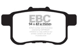 Plaquettes de frein arrière EBC 09-14 Acura TSX 2.4 Redstuff