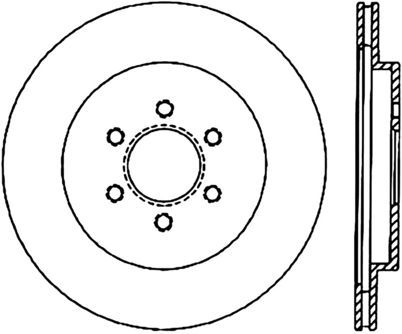 Rotor cryogénique arrière gauche percé StopTech 92-02 Dodge Viper