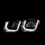 Phares de projecteur ANZO 2003-2006 Chevrolet Silverado 1500 avec barre en U noire