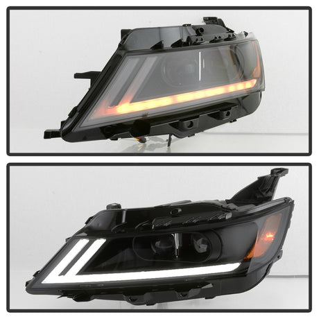Phares halogènes DRL Proj xTune 14-18 pour Chevy Impala (sauf Limited) - Noir Smk (PRO-JH-CIM15-LB-BSM)