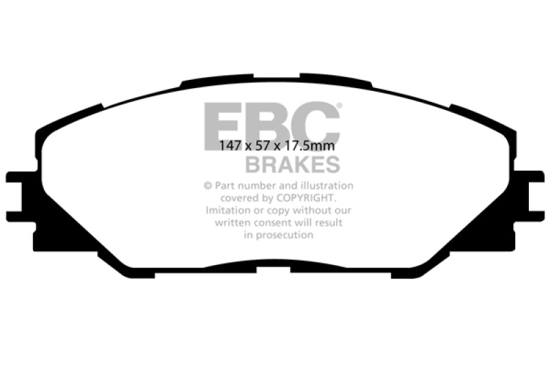 Plaquettes de frein avant EBC Greenstuff pour Pontiac Vibe 2.4 2WD 09-10