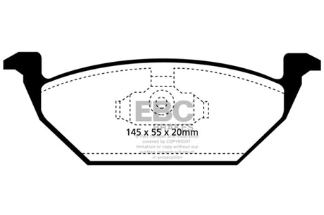 Plaquettes de frein avant EBC 98-99 Volkswagen Beetle 2.0 Greenstuff