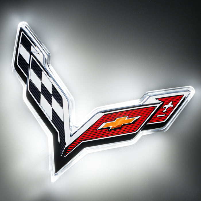 Oracle Corvette C7 Rear Illuminated Emblem - White SEE WARRANTY