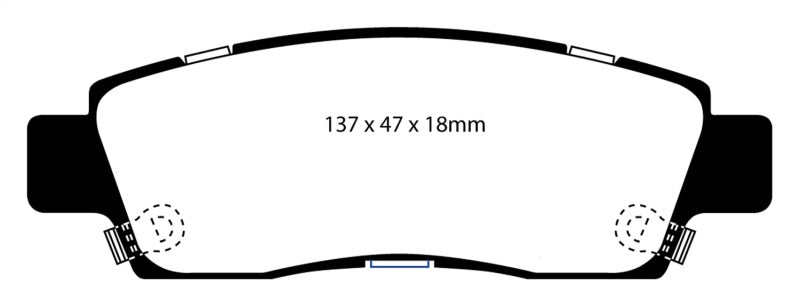 EBC 03-05 Chevrolet SSR 5.3 Redstuff Rear Brake Pads