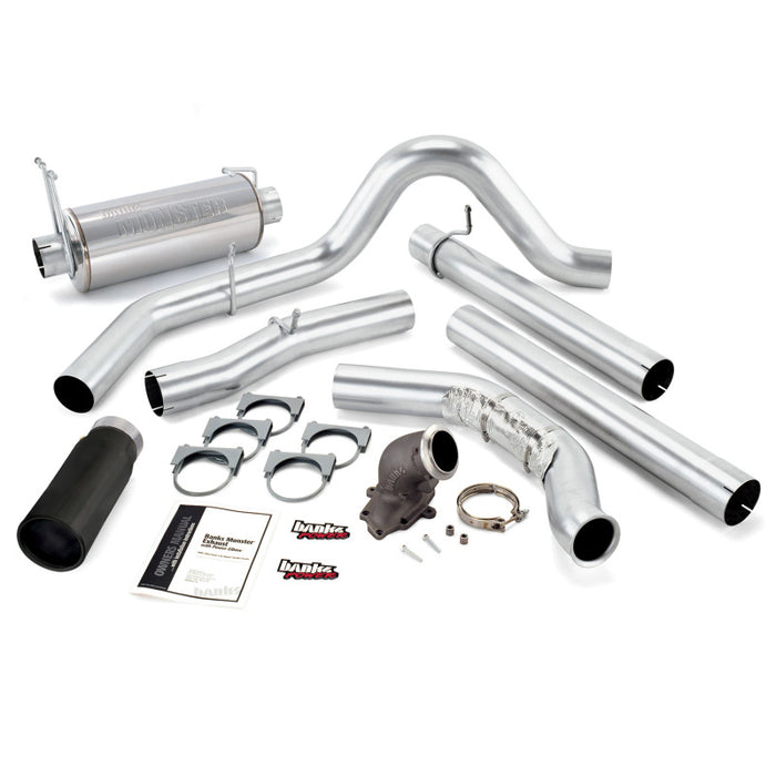 Banks Power 99 Ford 7,3 L avec Cat Conv Monster Exhaust avec Power Elbow - Échappement simple SS avec embout noir