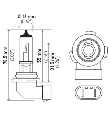 Ampoule Hella H10/9145 12V 45W Py20D T4