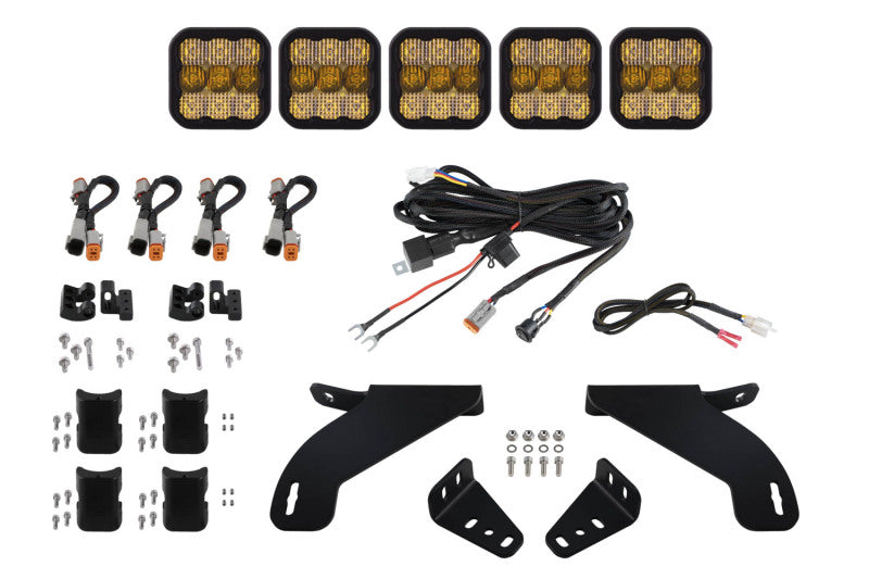 Kit de barre lumineuse CrossLink pour calandre Ford F-150 SS5 21-22 de Diode Dynamics - Combo Pro jaune