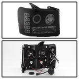 Phares de projecteur Spyder GMC Sierra 1500/2500 07-13 LED Halo- LED Blk Smke PRO-YD-GS07-HL-BSM