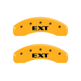MGP 4 Caliper Covers Engraved Front Escalade Engraved Rear EXT Yellow finish black ch
