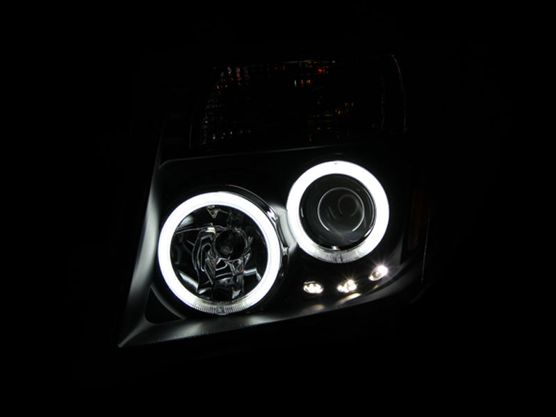 ANZO 2005-2008 Nissan Frontier Phares de projecteur avec halo noir