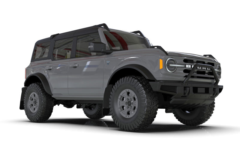 Rally Armor 21-25 Ford Bronco (Steel Bmpr - NO Rptr/Sprt - NO RR/RB) Blk Mud Flap w/Area Blue Logo