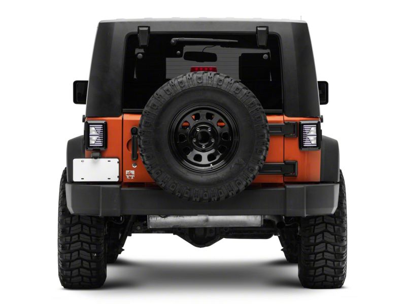 Feux arrière à LED Raxiom 07-18 Jeep Wrangler JK Axial Series Vision - Boîtier noir (lentille transparente)