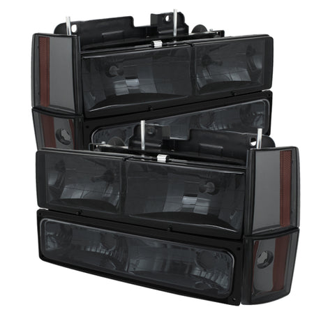xTune GMC Yukon 92-93 Crystal Headlights w/ Corner & Bumper Smoke HD-JH-GMCCK88-AM-SM-SET