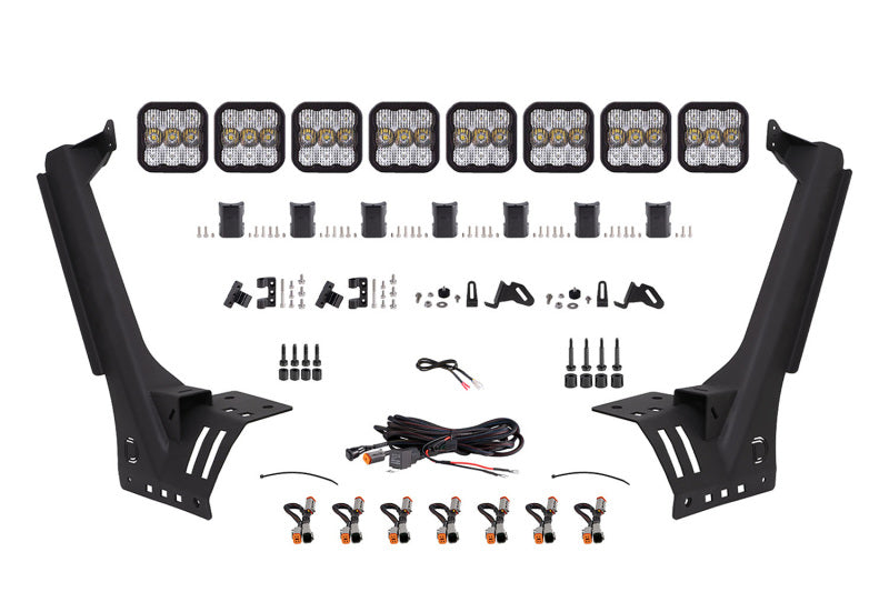 Pare-brise Diode Dynamics Jeep JL SS5 Sport CrossLink - Kit de barre lumineuse combo blanche