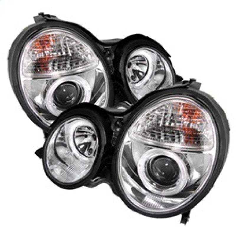 Phares de projecteur Spyder Mercedes Benz Classe E 00-02 LED Halo Chrm PRO-YD-MBW21099-HL-C