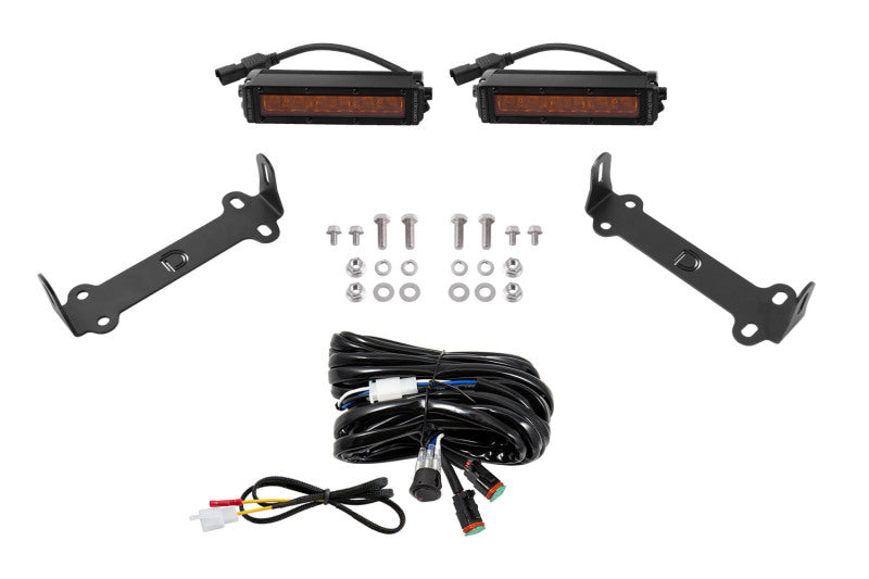 Kit de barre lumineuse LED SAE/DOT pour Toyota 4Runner Stage Series 14-21 de Diode Dynamics - Conduite ambrée
