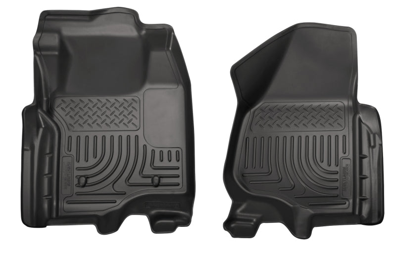 Revêtements de sol noirs Husky Liners 12-15 pour Ford Super Duty Crew et Extended Cab WeatherBeater Front Row