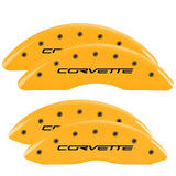 MGP Front set 2 Caliper Covers Engraved Front Bowtie Black finish silver ch