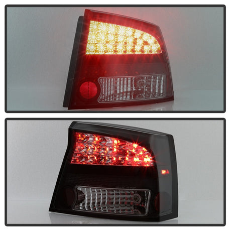 Feux arrière à LED pour Dodge Charger Spyder 06-08 - Fumée noire ALT-YD-DCH05-LED-BSM