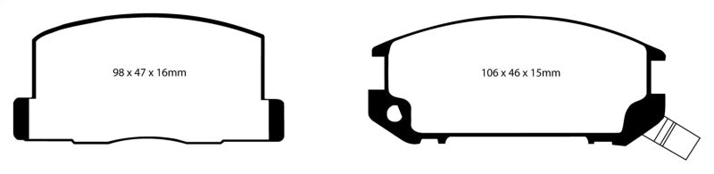 Plaquettes de frein arrière EBC 85-90 Toyota MR2 1.6 Redstuff