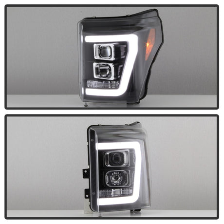 Phares de projecteur Spyder Ford F-250/F-350/F450 Super Duty 11-16 V2 - Noir (PRO-YD-FS11V2-LB-BK)