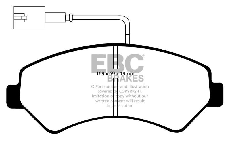 Plaquettes de frein avant EBC Greenstuff pour camions Ram Promaster 3.0L TD 2014-2016