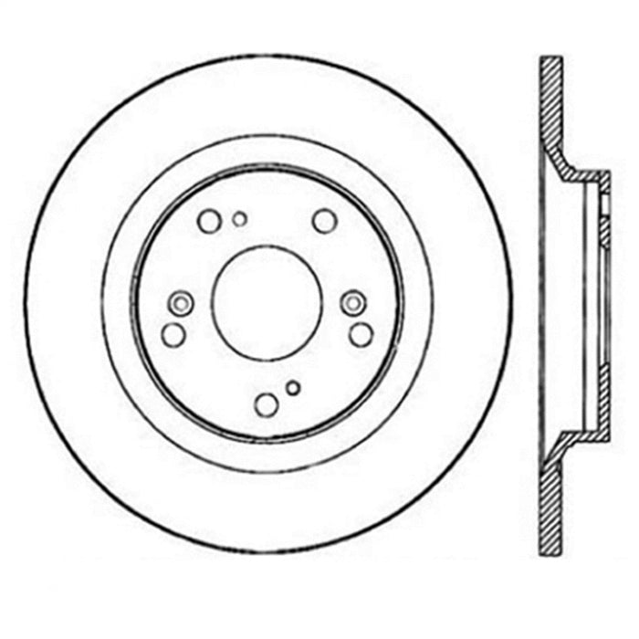 Rotor arrière droit fendu StopTech Power Slot SportStop 00-06 Honda S2000