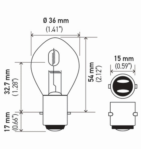 Ampoule Hella 6235 12V 35/35W Ba20D B11 S2 Sb
