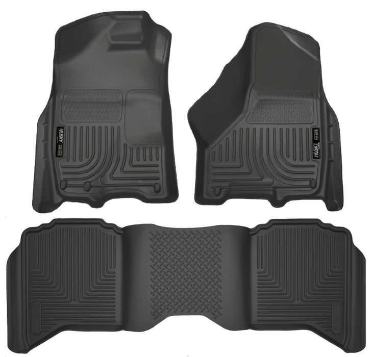 Revêtements de sol noirs Husky Liners 2012 Dodge Ram 1500/2500 Crew Cab WeatherBeater Combo