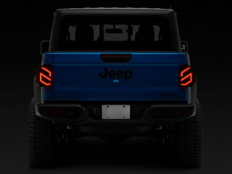 Raxiom 20-23 Jeep Gladiator JT Axial Series LED Tail Lights- Blk Housing (Smoked Lens)