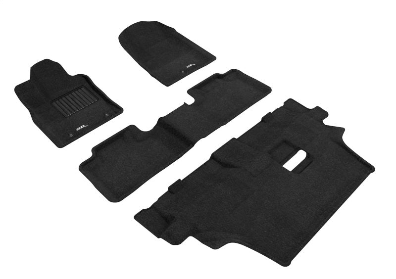 Tapis de sol 3D MAXpider pour Dodge Durango 7 places 2012-2021 - Élégants 1ère, 2ème et 3ème rangées - Noir