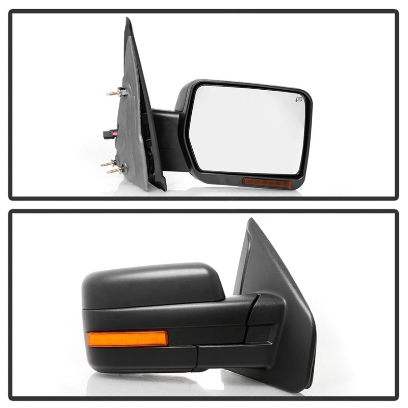 xTune 07-14 Ford F-150 Heated Amber Seq LED Signal OEM Pwr Mirrors (Pair) (MIR-03FF07-G2-PW-RAM-SET)