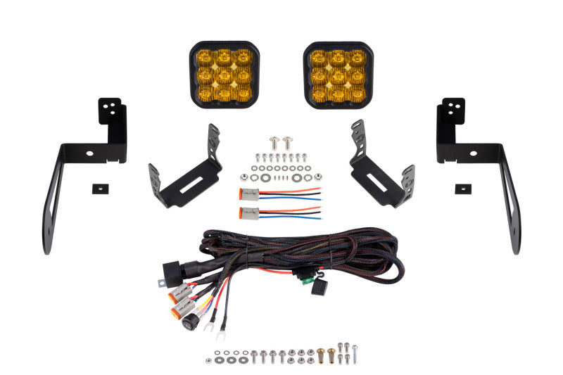 Kit d'éclairage LED pour pare-chocs Jeep JK Wrangler SS5 07-18 de Diode Dynamics - Conduite jaune sport