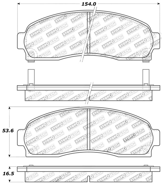 Plaquettes de frein sport StopTech avec cales et matériel - arrière