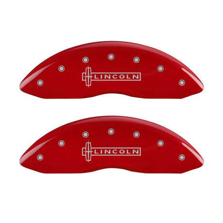 Couvre-étriers MGP 4 gravés avec logo Fr Lincoln RR Star, finition rouge Sil Char 2017 Lincoln Continental