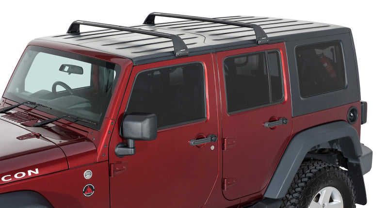 Barres de toit Rhino-Rack 07-22 pour Jeep Wrangler JK/JL 4 portes Hard Top Vortex SG 2 barres - Noir