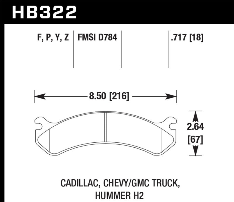 Plaquettes de frein avant Hawk Chevy / GMC Truck / Hummer LTS Street